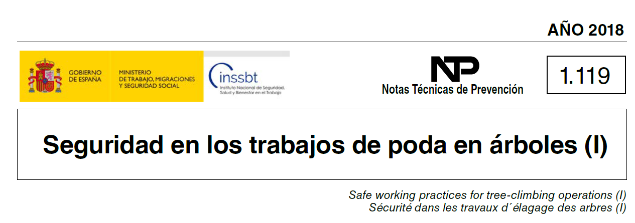 Nota Técnica de Prevención 1119: Seguridad en los trabajos de poda en árboles (I)
